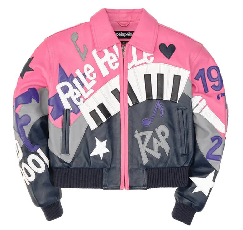 Ladies Pelle Pelle 50 Years of Hip Hop Pink Crop Jacket