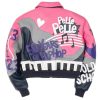 Ladies Pelle Pelle 50 Years of Hip Hop Pink Crop Leather Jacket