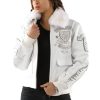 Ladies Pelle Pelle American Bombshell White Fur Collar Jacket