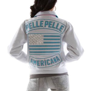 Ladies Pelle Pelle Americana Studded White Jacket