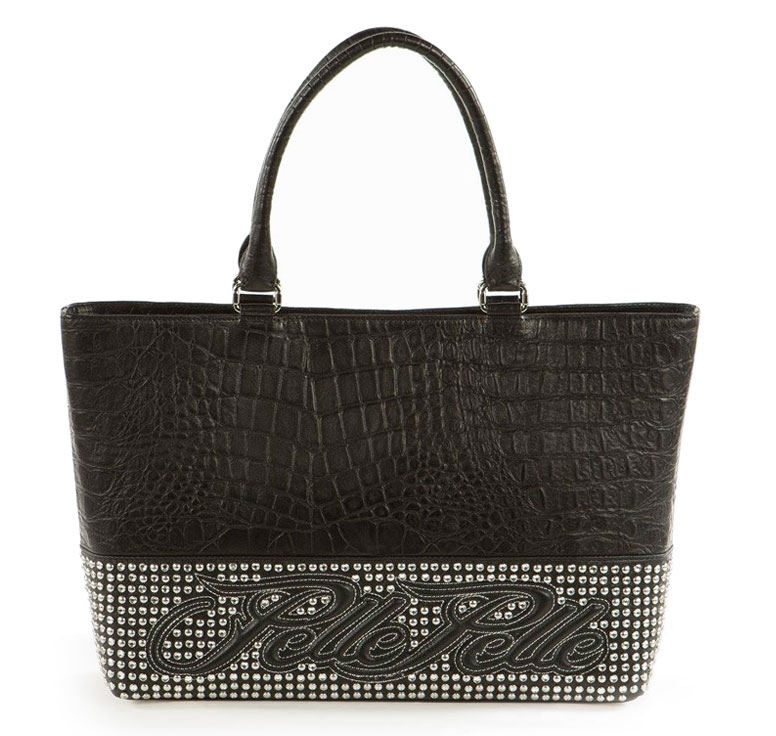 Ladies Pelle Pelle Black Encrusted Studded Handbag