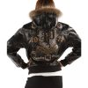 Ladies Pelle Pelle Black Legendary MB 1978 Fur Hood Leather Jacket