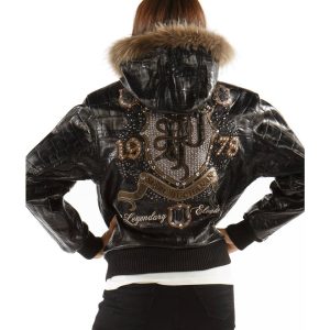 Ladies Pelle Pelle Black Legendary MB 1978 Fur Hood Leather Jacket