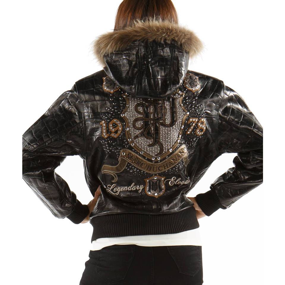 Ladies Pelle Pelle Black Legendary MB 1978 Fur Hood Leather Jacket
