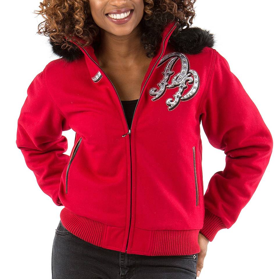Ladies Pelle Pelle Born Free 1978 Red Fur Hood Jacket
