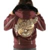 Ladies Pelle Pelle Born & Raised 1978 Fur Hood Brown Wool Jacket