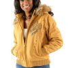 Ladies Pelle Pelle Born & Raised 1978 Fur Hood Yellow Jacket