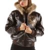 Ladies Pelle Pelle Brown Legendary MB 1978 Fur Hood Jacket
