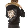 Ladies Pelle Pelle Double PP Black Fur Hood Wool Jacket