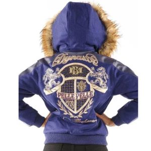 Ladies Pelle Pelle Dynasty MB 1978 Blue Fur Hood Jacket