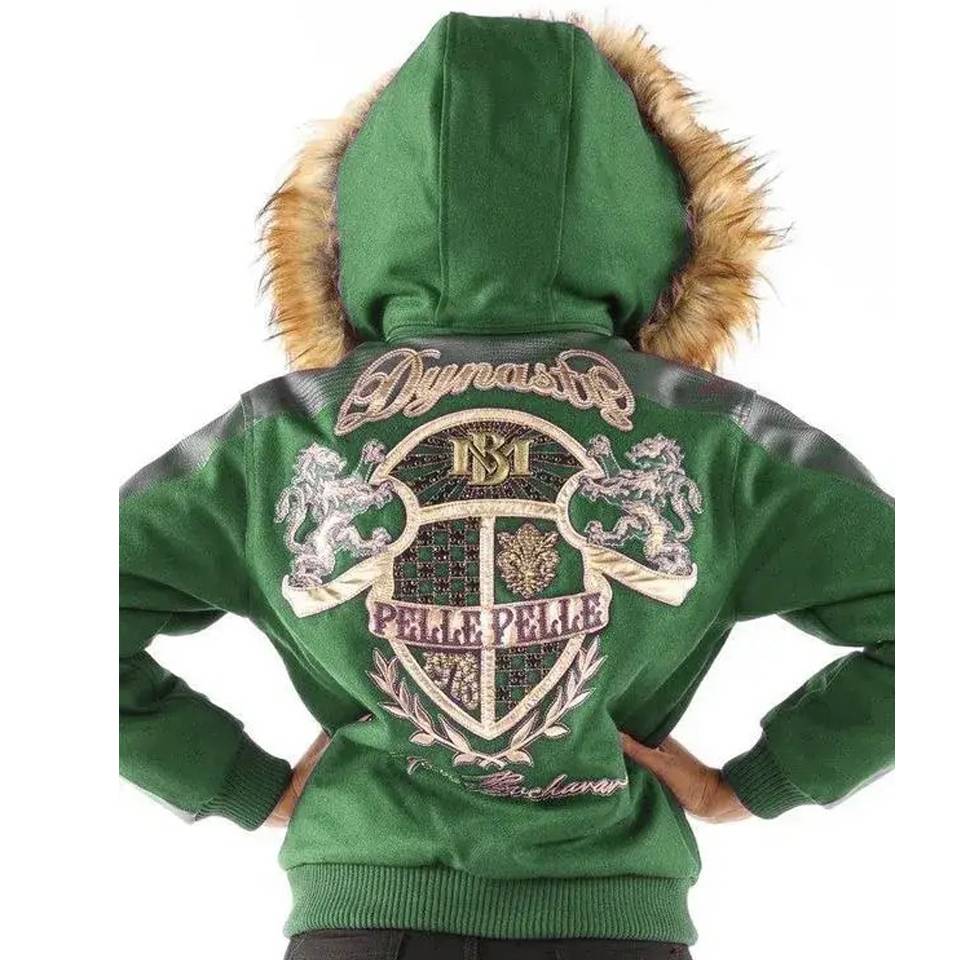 Ladies Pelle Pelle Dynasty MB 1978 Green Fur Hood Jacket