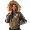 Ladies Pelle Pelle Dynasty MB 1978 Olive Green Fur Hood Jacket