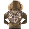 Ladies Pelle Pelle Dynasty MB 1978 Olive Green Fur Wool Hood Jacket