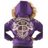 Ladies Pelle Pelle Dynasty MB 1978 Purple Fur Hood Wool Jacket