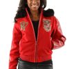 Ladies Pelle Pelle Dynasty MB 1978 Red Fur Hood Jacket