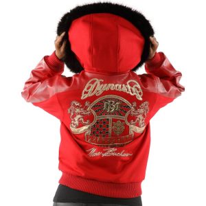 Ladies Pelle Pelle Dynasty MB 1978 Red Fur Hood Wool Jacket