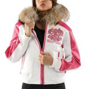 Ladies Pelle Pelle Forever Fearless Fur Hood White Jacket