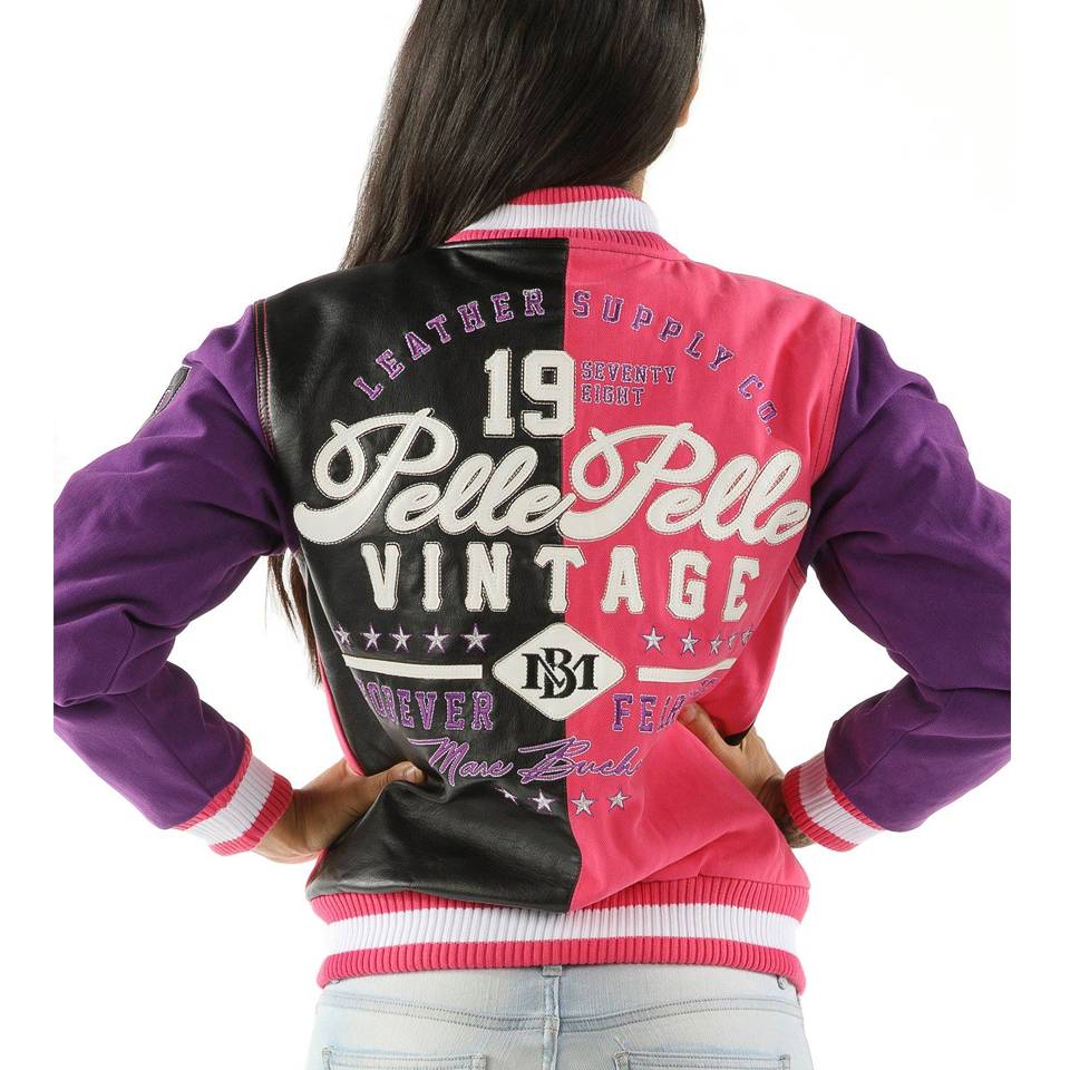 Ladies Pelle Pelle Forever Fearless MB 1978 Purple Varsity Leather Jacket