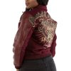 Ladies Pelle Pelle Greatest Of All Time Maroon Wool Jacket