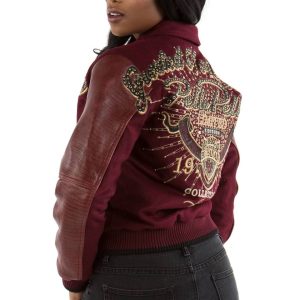 Ladies Pelle Pelle Greatest Of All Time Maroon Wool Jacket