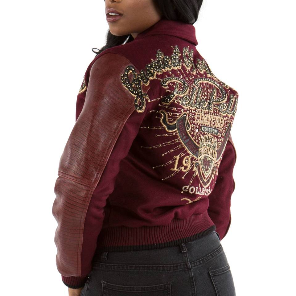 Ladies Pelle Pelle Greatest Of All Time Maroon Wool Jacket