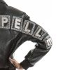 Ladies Pelle Pelle Jeweled Stones Black Genuine Leather Jacket