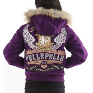 Ladies Pelle Pelle Limited Edition MB 1978 Purple Fur Hood Jacket