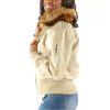 Ladies Pelle Pelle MB Fur Hood Cream Jacket