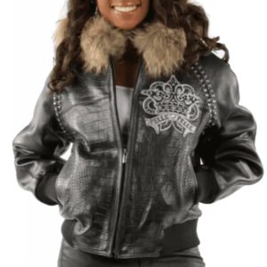 Ladies Pelle Pelle MB Ornate Heart Black Hood Jacket