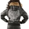 Ladies Pelle Pelle MB Ornate Heart Black Hood Leather Jacket