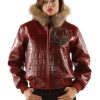 Ladies Pelle Pelle Maroon Legendary MB 1978 Fur Hood Jacket