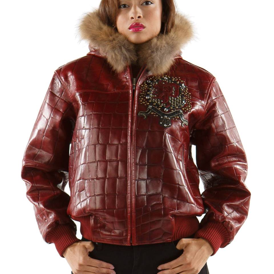 Ladies Pelle Pelle Maroon Legendary MB 1978 Fur Hood Jacket