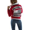 Ladies Pelle Pelle Americana Studded Red Jacket