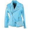 Ladies Pelle Pelle Princess Cut Turquoise Jacket