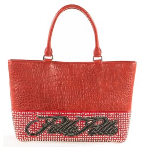 Ladies Pelle Pelle Red Encrusted Studded Handbag