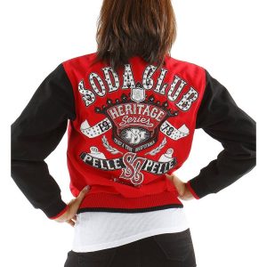 Ladies Pelle Pelle Soda Club MB Heritage Series 1978 Red Wool Jacket