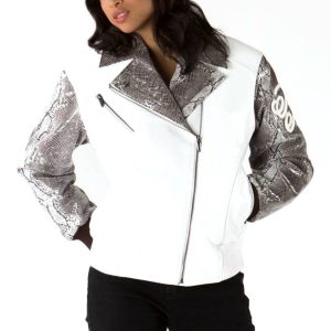 Ladies Pelle Pelle White Biker Jacket