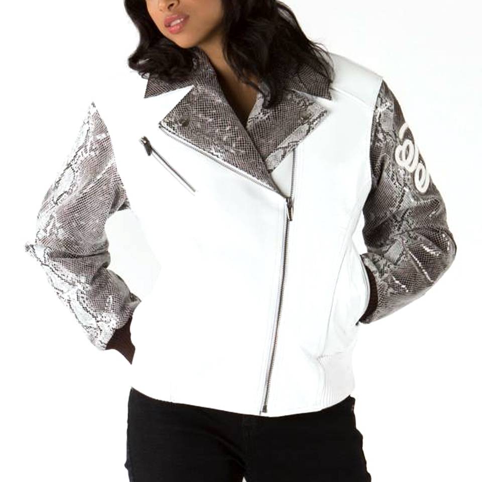 Ladies Pelle Pelle White Biker Jacket