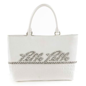 Ladies Pelle Pelle White Studded Handbag