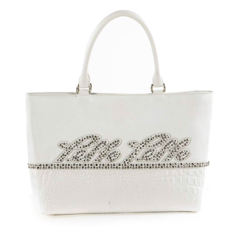 Ladies Pelle Pelle White Studded Handbag