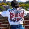 Ladies Pelle Pelle X TB Windy City Marc Buchanan 1978 White Leather Jacket