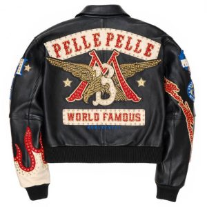 Ladies World Famous Pelle Pelle Black Crop Leather Jacket