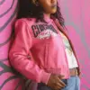 Limited Edition Chicago Women Pelle Pelle X TB Windy City MB Pink Genuine Leather Jacket