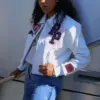 Limited Edition Chicago Women Pelle Pelle X TB Windy City MB White Leather Jacket