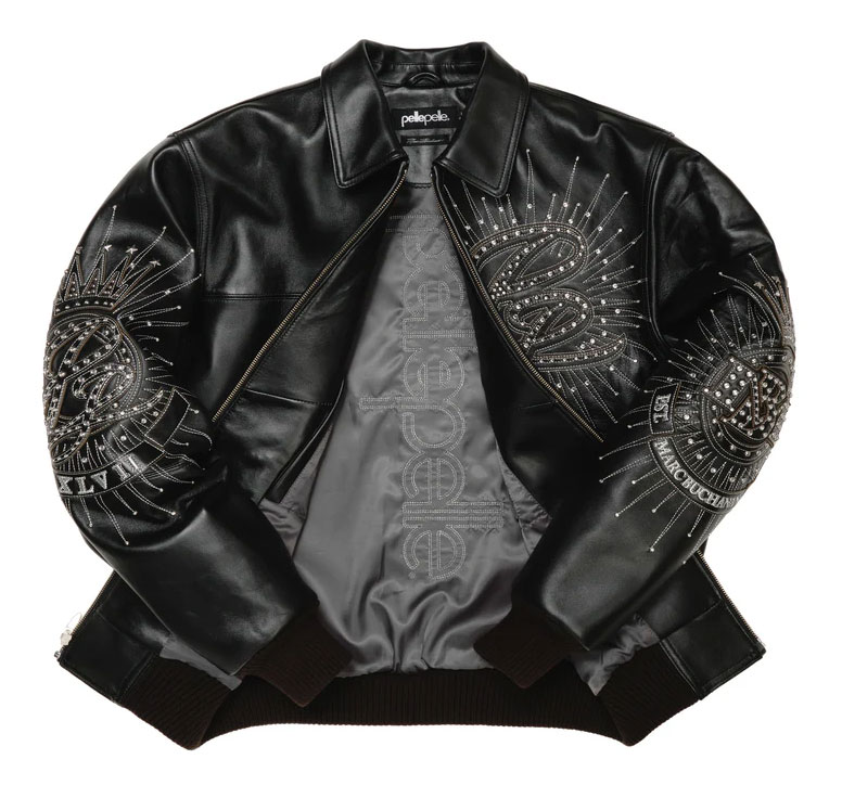 Men 47th Anniversary Pelle Pelle MB Black Real Leather Jacket