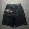 Men Black Pelle Pelle Jeans Denim Shorts