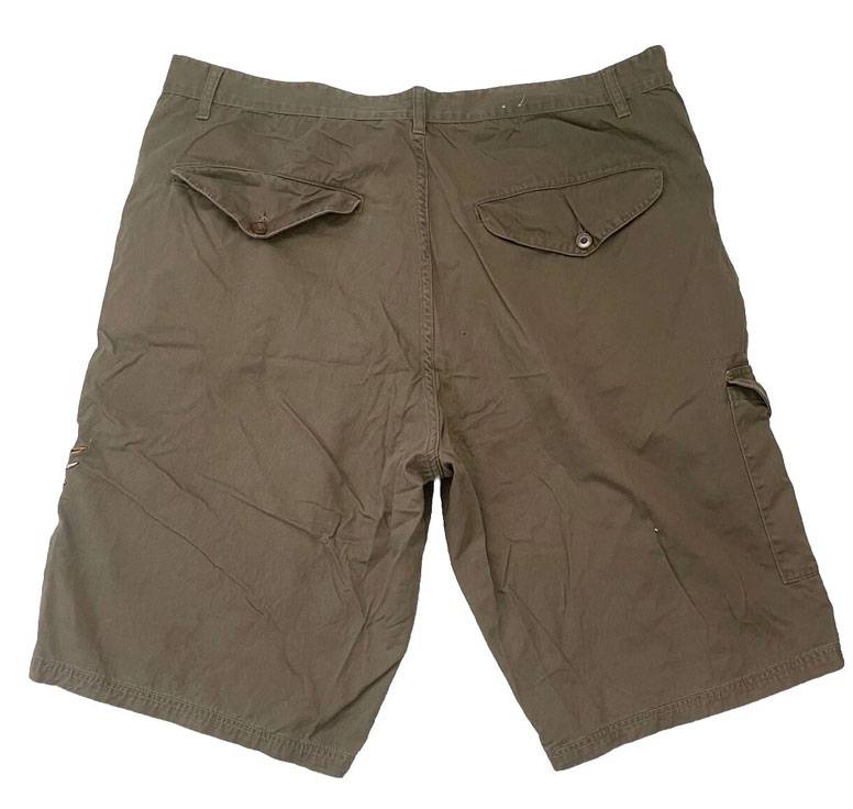 Men Olive Green Pelle Pelle Baggy Skater Skull Eagle Jorts