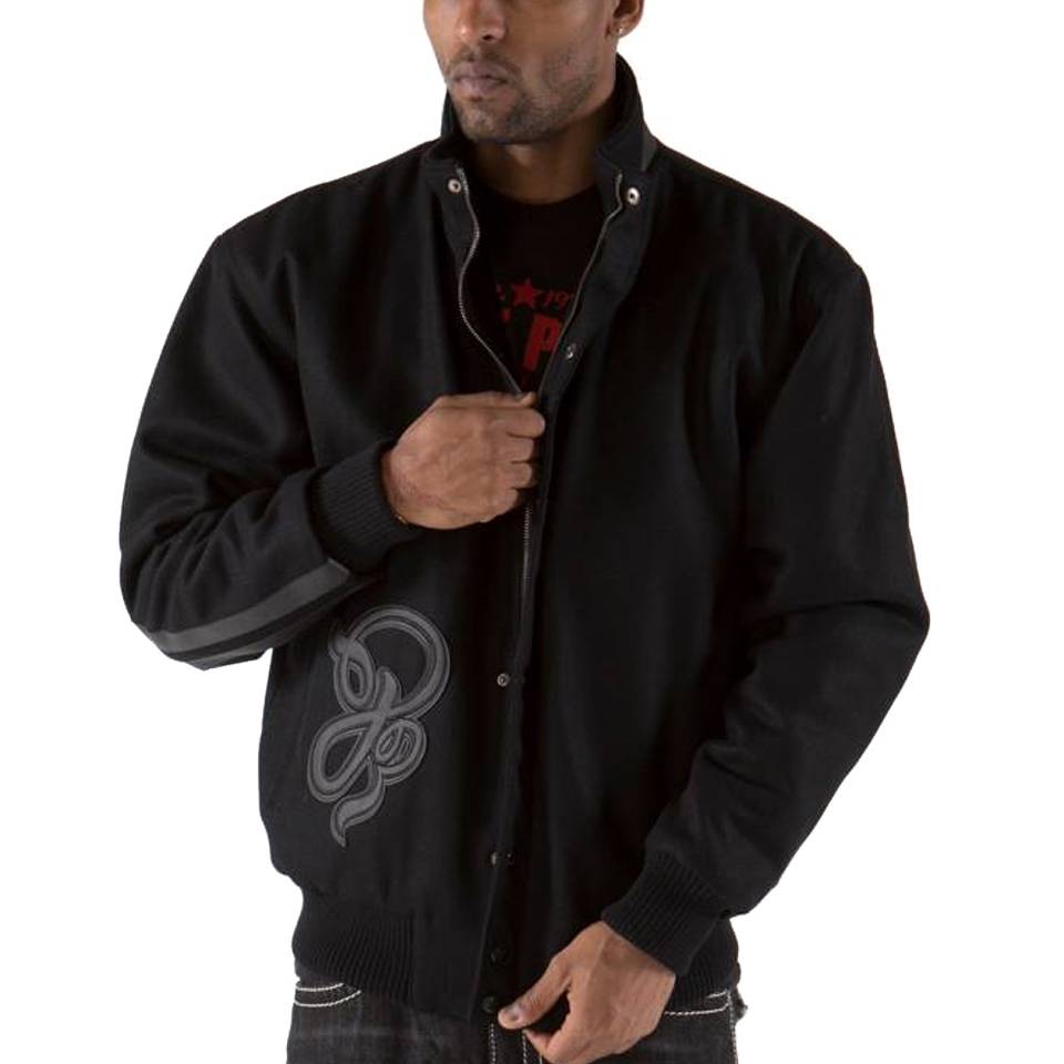 Men Pelle Pelle 35th Anniversary Black Genuine 'Wool Jacket