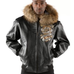 Men Pelle Pelle 40th Anniversary Black Fur Hood Jacket
