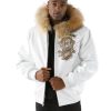 Men Pelle Pelle 40th Anniversary White Fur Hood Jacket